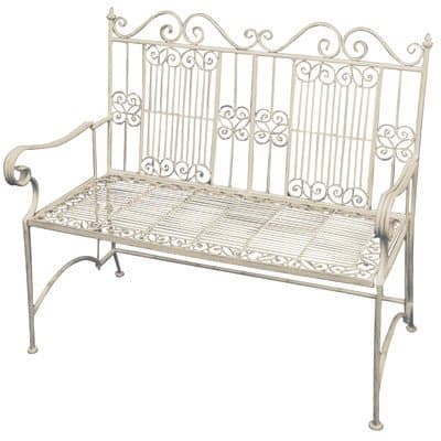 Old Rectory 2 Seater Steel Bench - Perfect in the garden or in the hallway topped with comfy cushions.
