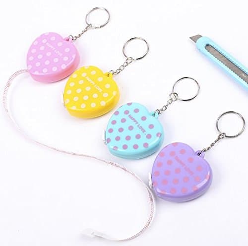 Tape Measure With Key Chain Plastic Portable Retractable Ruler Centimeter/Inch Multifunctional Tape Measure Random color(1PCS )