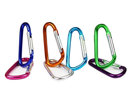 Valgens D Shape Spring-loaded Gate Aluminum Carabiner for Home, Rv, Camping, Fishing, Hiking, Traveling and Keychain Small Size