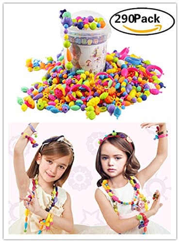 YOUNING Pop Beads Set Art Crafts Pop beads Snap Beads Set DIY Necklace Bracelet (290PACK)