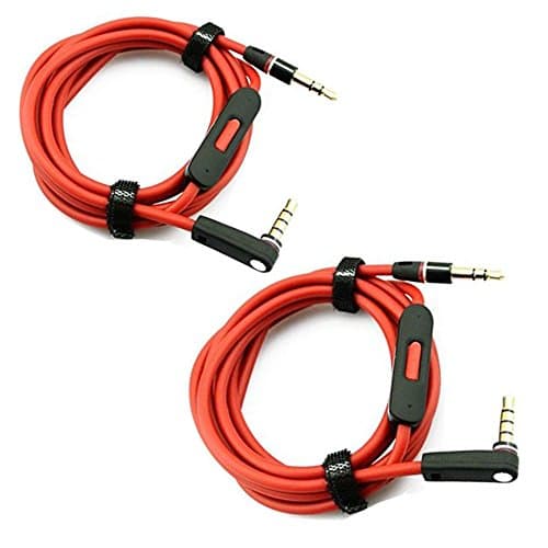 SamWay 2PCS Original Replacement Cable/Wire with Control Talk Mic For Beats By Dre Headphones Solo/Studio/Pro/Detox/Wireless (Discontinued by Manufacturer)