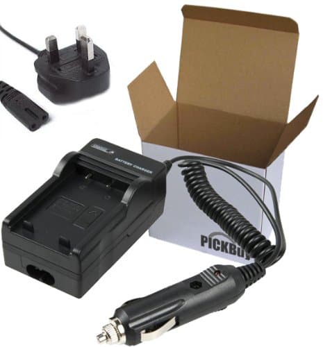 PicknBuy DMW-BCH7 Charger for Panasonic DMW-BCH7, DMW-BCH7E, DMW-BCH7GK, BCH7 Battery Compatible with Lumix DMC-FP1, Lumix DMC-FP2, Lumix DMC-FP3, Lumix DMC-FT10, Lumix DMC-TS10 Series Car adapter and UK power cord