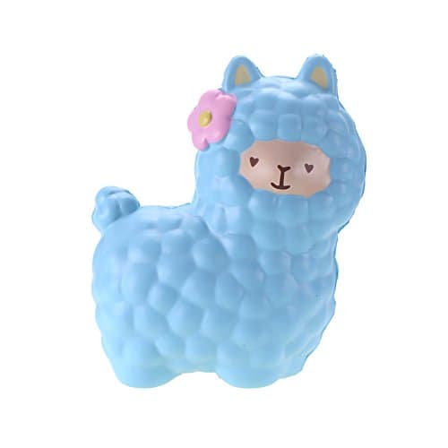 Jumbo Alpaca Squishy Toys Squishies Slow Rising Squeeze Toys Stress Relief Scented Alpaca 6.5''(Blue )