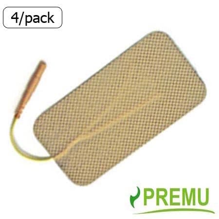 2 Packs of 4 (8 Total) Electrode Pads 2" x 3.5", Tan Cloth, Re-Usable, Premium Tyco Gel