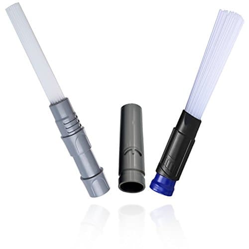 Dust Daddy, Universal Vacuum Cleaner Attachment with Dyson Adapter, Dirt Remover &amp; Cleaning Brush Tool Accessory | Small Suction Tubes for Tiny Corners, Car, Drawer, &amp; Vents | Grey &amp; Blue Set of 2