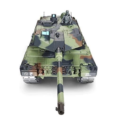 Toixeyy 2.4Ghz RC Tank Toy Car German Leopard 2A6 Metal Crawler Can Launch Boy Remote Control Car Kids Radio Controlled 320° Rotating Turret Recoil Artillery Shoots Model Tank