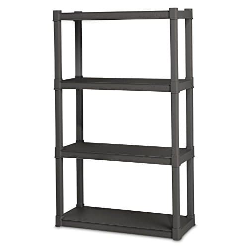Sterilite 4-Shelf Plastic Shelving Unit | 57 in. H x 34.5 in. W x 14.375 in. D