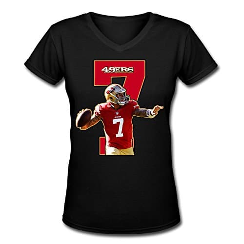 HggtdfK Women's Colin Kaepernick NO.7 American Football T-shirt V-Neck