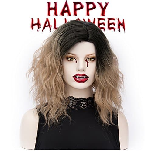 Bob wig Ombre Short Curly Synthetic Hair Wigs Full Wig for Women Daily Use Cosplay