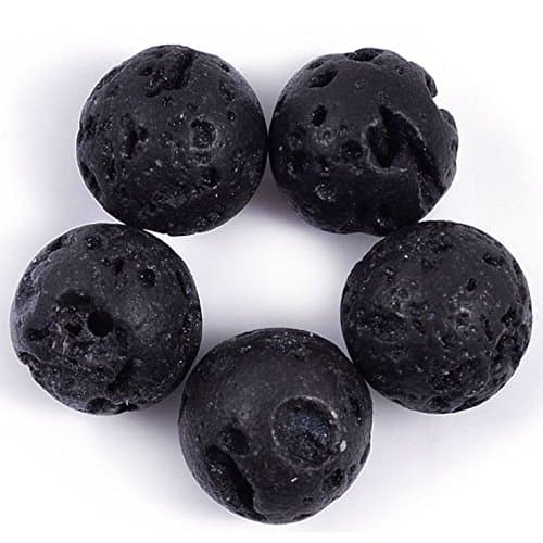 Romance Jewerly Oil Diffuser Beads Black Lava Stone Rock with Line hole Round Loose Beads for Jewelry Making Findings Accessories
