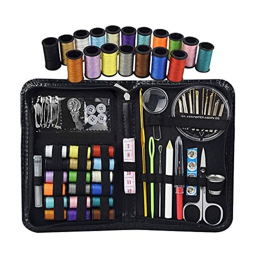 Yooh- 96pc Embroidery Kit Beginner Sewing Supplies Tools Travel Emergency Sew Accessories Kit for Home Office Dress and Clothes Repair Threads and Needles and Much More