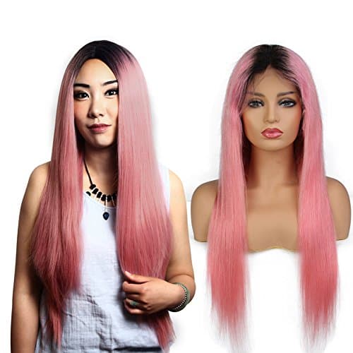 Klemmer Lover Ombre Pink Color Synthetic Lace Front Wigs with Baby Hair Natural Hairline Lace Wigs for Women