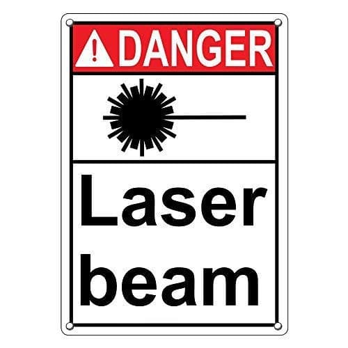 NNBT Danger Laser Beam Sign Decor Metal Sign 8 X 12 Inch