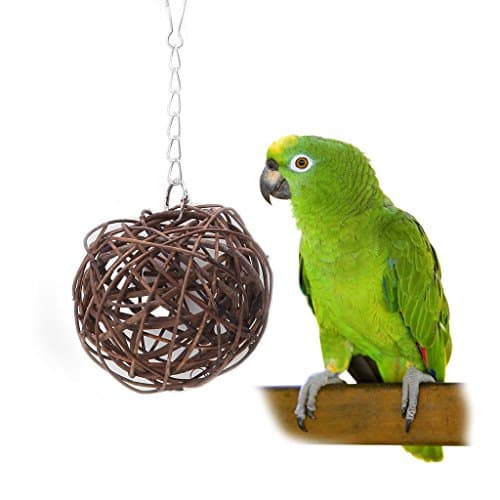 Parrots Vine Ball Bird Toys Parrot Parakeet Pet Cockatiel Chew Bite Toys Cage Swing Play for Parrot Macaw African Greys Budgies Parakeet Cockatiel Cockatoo Conure Lovebird Swings Toys