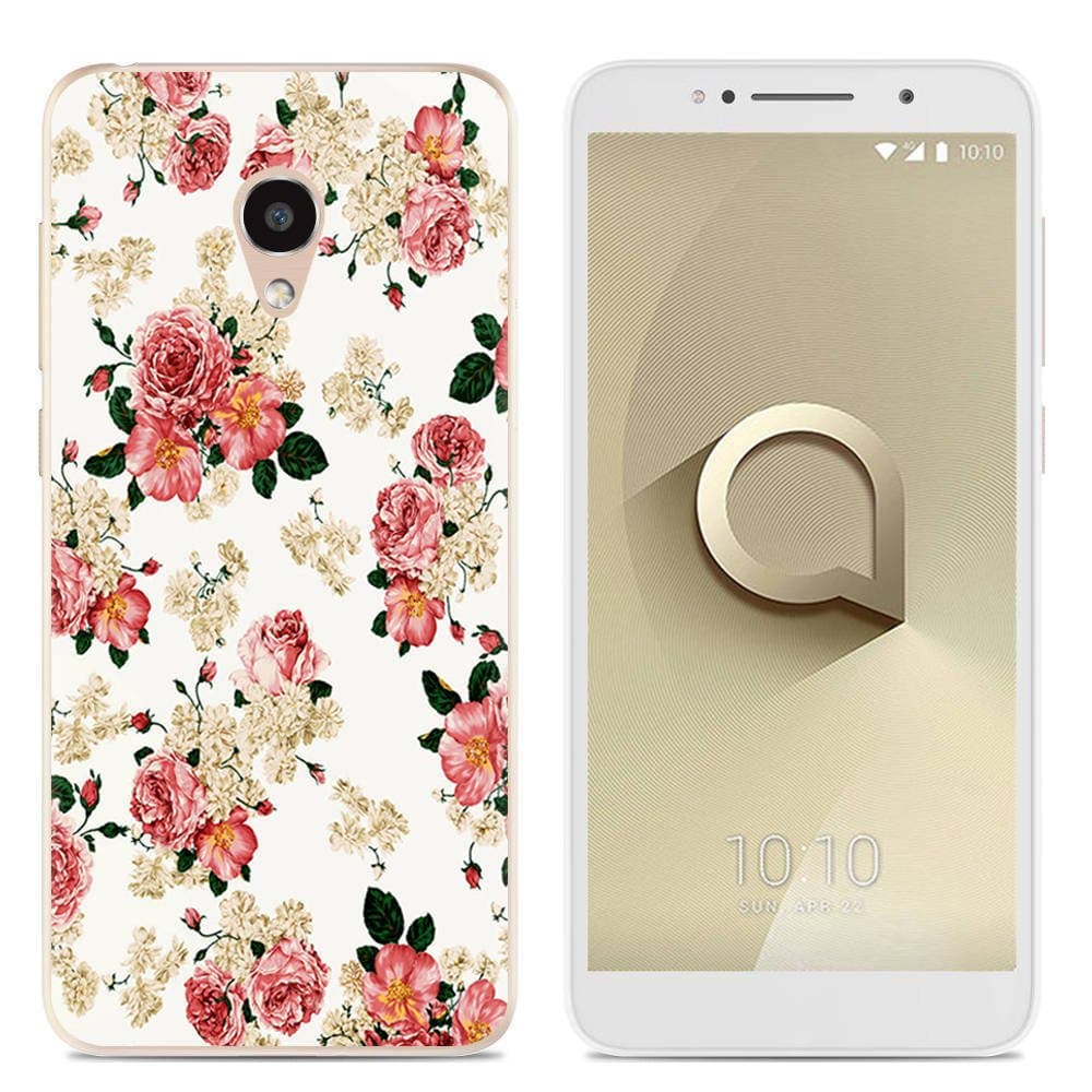 Easbuy Glossy Silicone Case Protector TPU Bumper Case Back Cover Phone Back Case for Alcatel 3V Smartphone