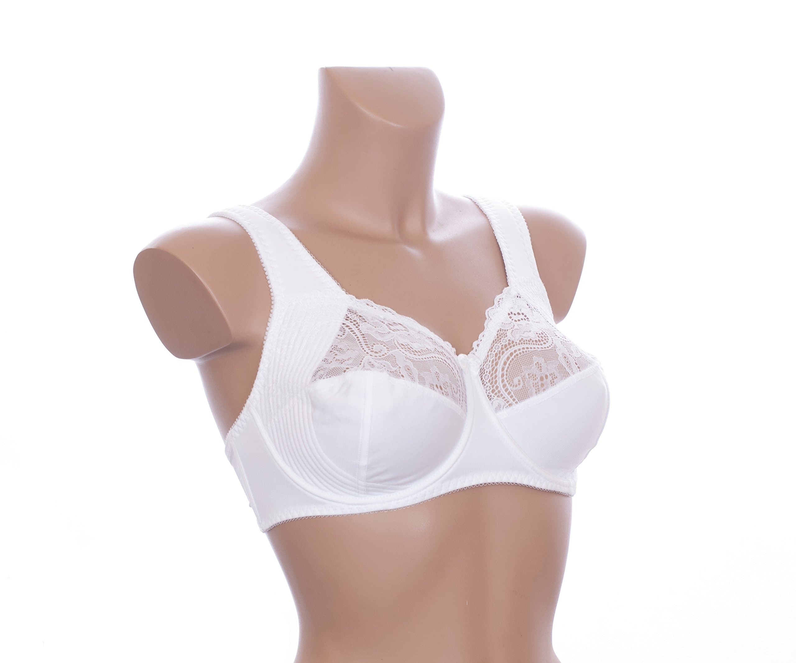 Loretta Lingerie Non-Wired, Plus Size, Full Coverage & Support Bra White N400