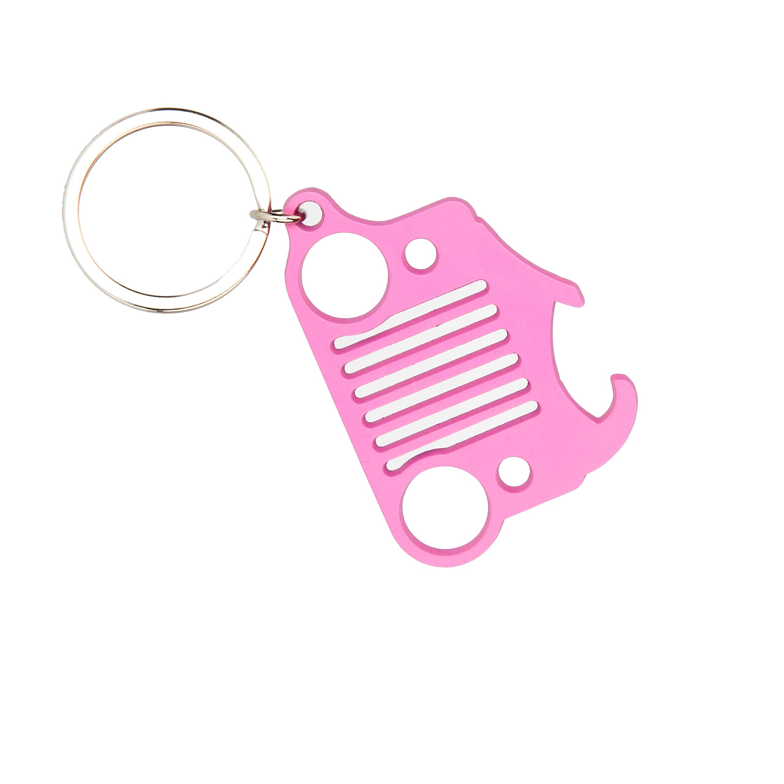 EVAPLUS Car Key Ring with Bottle Opener for Jeep Wrangler Accessories Pink