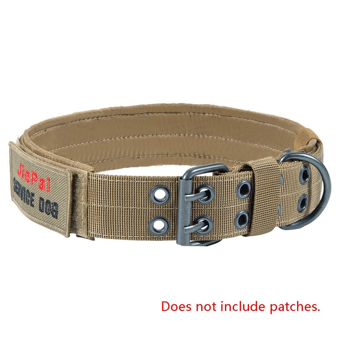 JiePai Military Dog Collar Adjustable Nylon k9 Tactical Dog Collar with D-Ring & Buckle Collars for Medium Large Dogs (Coyote Brown,L)