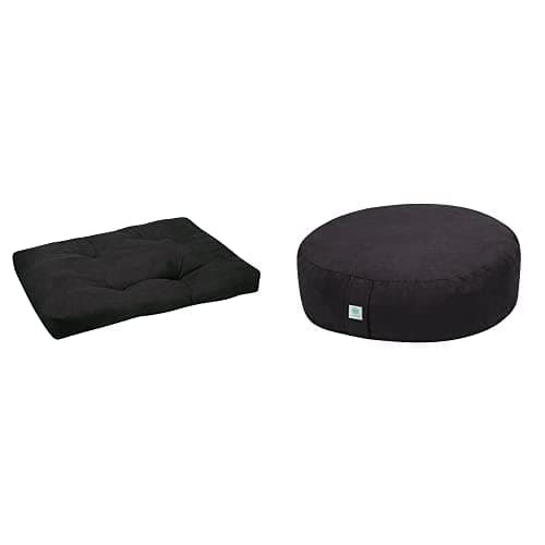 GaiamMeditation Cushion Zabuton Yoga Pillow, Black Meditation Cushion Zafu Yoga Pillow, Black