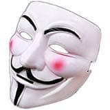 V for Vendetta Mask Guy Fawkes Anonymous fancy Cosplay costume (White-1)