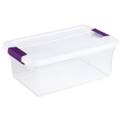15 Quart ClearView Latch Storage Container With Sweet Plum Handles
