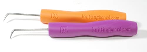 AKB KB4577 Purple and Orange Ergonomic Loom Knit Hook, 2 Pack