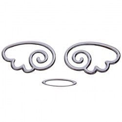 Cool 3D Angel Wings Chrome Car Logo/ Symbol/ Mark/ Signs Universal Sticker (Silver)