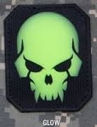 PVC Pirate Skull Morale Patch Large Glow in the Dark