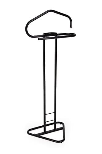 Men’s Valet Stand Suit Clothes Valet Rack Stand for Men Black Metal