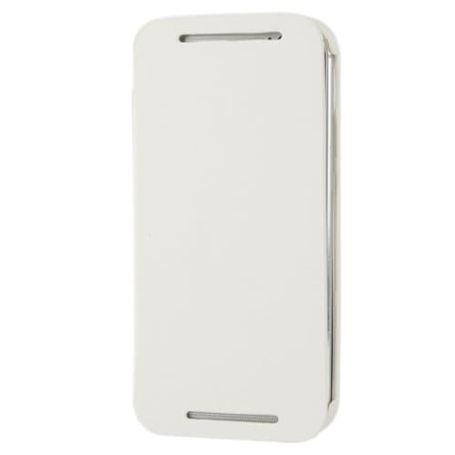 3800mah Backup Lithium-polymer Battery Leather Flip Cover with Credit Card Slots / Holder for HTC One / M8 (White)