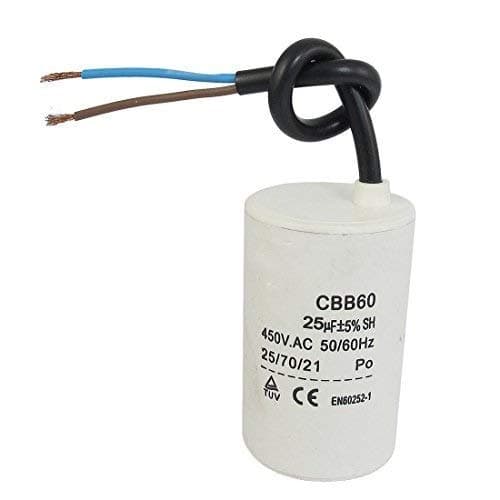 US CBB60 25uF Wire Lead Cylinder Motor Run SH Capacitor AC 450V
