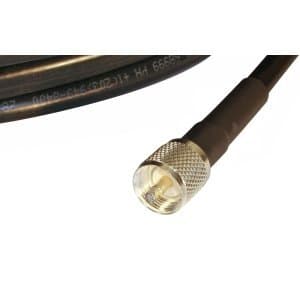 RG-213 with PL-259 UHF Male Connectors MILSPEC MIL-C-17/163A RF HF VHF Low-loss Shielded Coax Cable (35 FT)