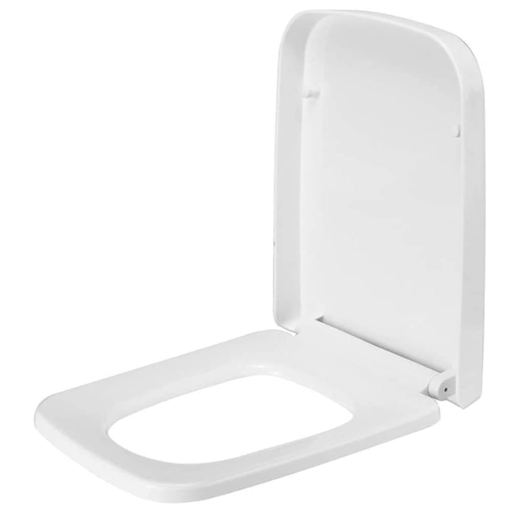 Elite WhiteSquare Toilet Seat with Top Fix Adjustable Hinges | Soft Close Lid | Quick Release for Easy Clean | Anti-Bacterial | Modern Luxury Design