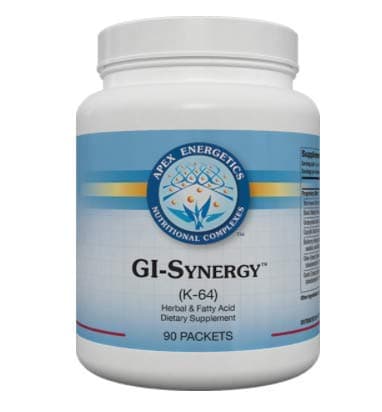 Apex Energetics GI-Synergy 90 Packets (K-64) Combines Three Complementary Formulas That are Each Designed to Support The intestinal Terrain (90 Packets)