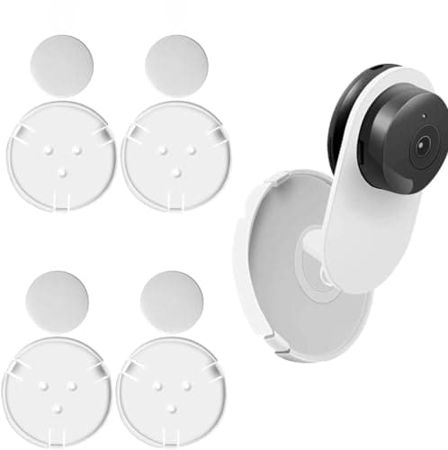 (Pack of 4) Wall Mount for Yi Home Camera 1080p, No Drilling, No Tools Install, Damage-Free Bracket for YI Kami Home Camera (Not Included Camera)