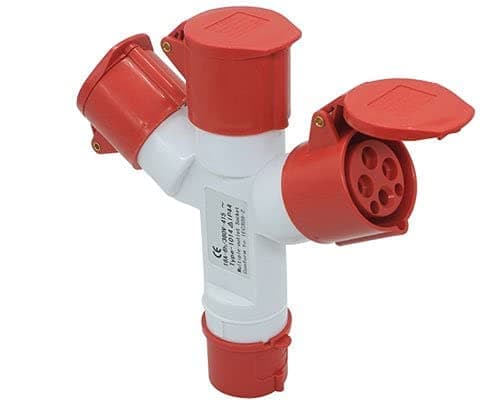 Industrial Plug and Socket Set 3 Phase 5 Pin 32 Ampere (3-WaySplitter Plug Socket)