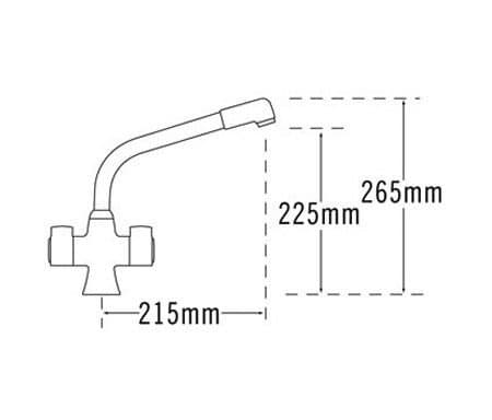 Tre Mercati Gloucester Dual Flow Mono Sink Mixer, Mocca