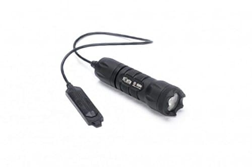 Elzetta A316 Alpha 1-Cell Flashlight with Crenellated Bezel Ring, Standard Lens, Remote Tape Switch with 12" Cable