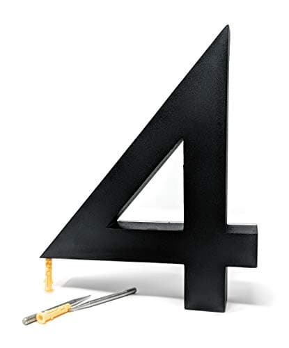 8 Inch House Numbers LED, Modern Address Signs for Homes | Soft, Exterior Glow | Black OR Stainless-Steel Weather Resistant, Durable, Wired | by JELSCO (4, Neutra Black)