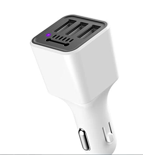 ABENIC 3-Port Rapid USB Smart Car Charger 3.0 12V 24V Vehicle Air Purifier and Car Charger for iPhone 7/6s/Plus, iPad Pro/Air 2/Mini, Huawei, XiaoMi and More Mobile Phones(White)