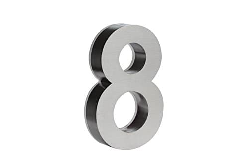 12 Inch Backlit LED House Numbers | Big, Modern lights Address Signs for Homes | Soft, Exterior Glow | Stainless-Steel Black Finish | Weather Resistant, Durable | by JELSCO (8, Arial Stainless)