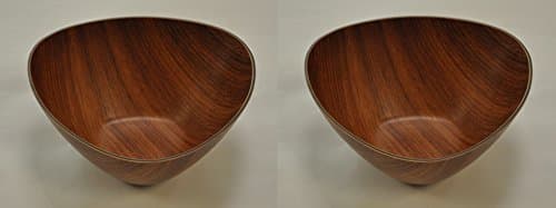 2 X Microwave and Freezer Safe Triangular Bowl - Mahogany Color 7.5"x4"