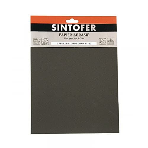 Sintofer 3 Sheets Water Sanding Paper Coarse 180 Grit
