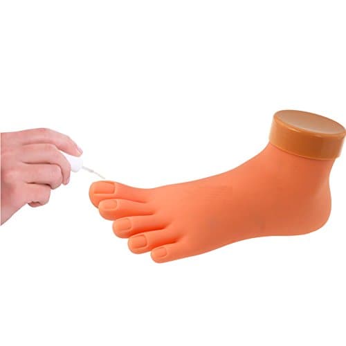 HuangHM Pro Lifelike Prosthetic Mannequin Flexible Soft Silicon Nail Art Practice Model Foot for Manicure Training Design Pedicure Practicing Press on Nails Fleshcolor Movable False Gag Halloween Gift