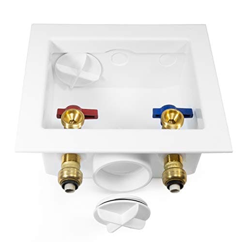 EFIELD Washing Machine Outlet Box with Center Drain, 1/2-Inch Push-Fit Connection White, Regular,(WM005)