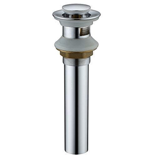 SonTiy Sink Pop Up Drain Brass Pop Up Sink Drain Stopper with Overflow for Bathroom Faucet Vessel Vanity Chrome
