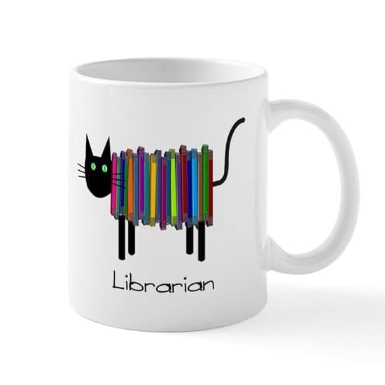 CafePress Librarian Book Cat Mug Ceramic Coffee Mug, Tea Cup 11 oz