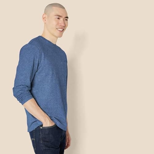 Amazon Essentials Men's Regular-Fit Crewneck T-Shirts, Long-Sleeve