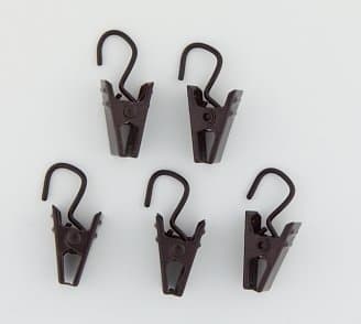 A&F Rod Décor - 24 Curtain Clips w/Hook - Cocoa
