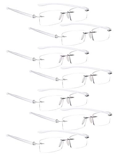 READING GLASSES 7 pack Mix Color Small Lens Rimless Readers